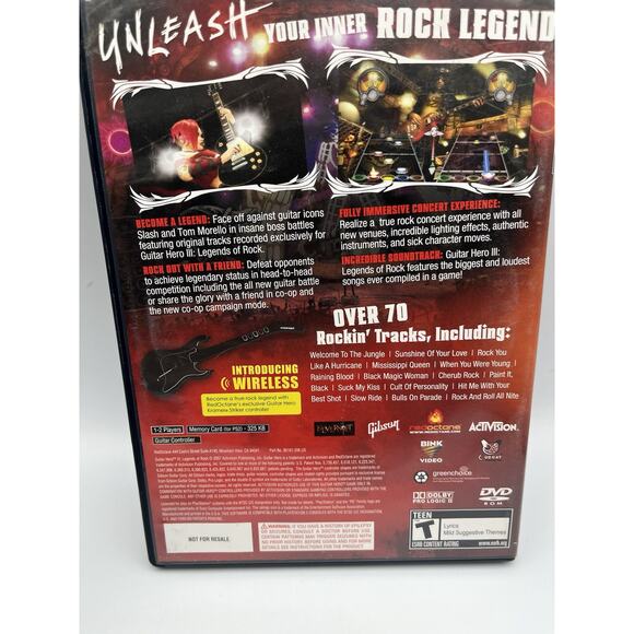 Guitar Hero lll 3: Legends of Rock (Playstation 2, PS2) Tested - Picture 3 of 6
